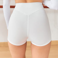 LOLA CLUB Malaysia. Activewear in Malaysia. Medium Support White Shorts perfect for jogging and Pilates.