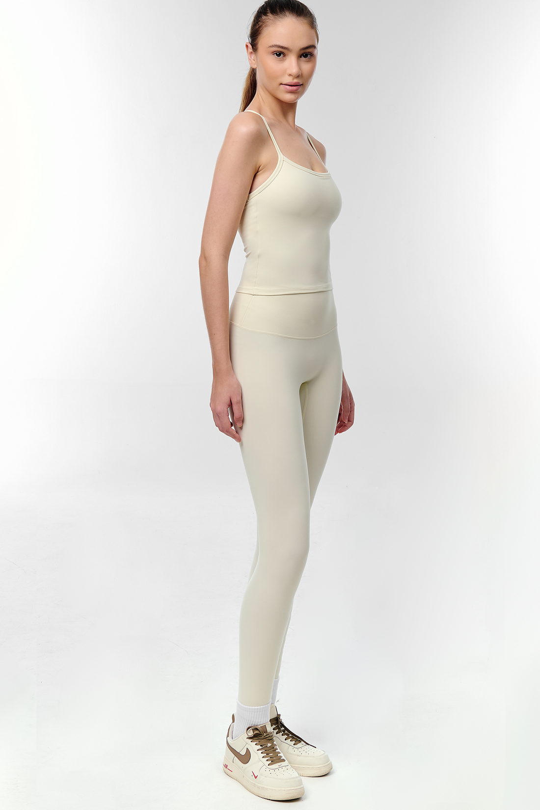 LOLA Activewear | Beige Set | Comfortable Activewear Bra Tank & Leggings