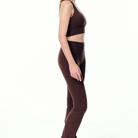 LOLA Women's Flare Leggings | High Waist Band for Medium Compression and Support in Espresso.