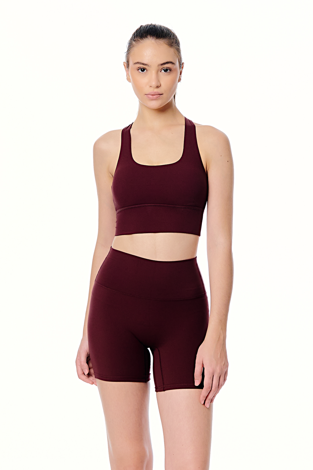 LOLA Malaysia | Supportive and performance Biker Shorts in Maroon.