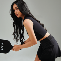 LOLA CLUB Malaysia | Pickleball Outfit | Comfortable and breathable Polo Bra Tank with Collar. Medium Support Bra Tank