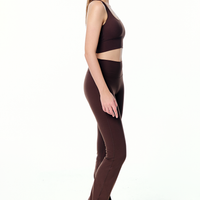 LOLA Women's Flare Leggings | High Waist Band for Medium Compression and Support in Espresso.