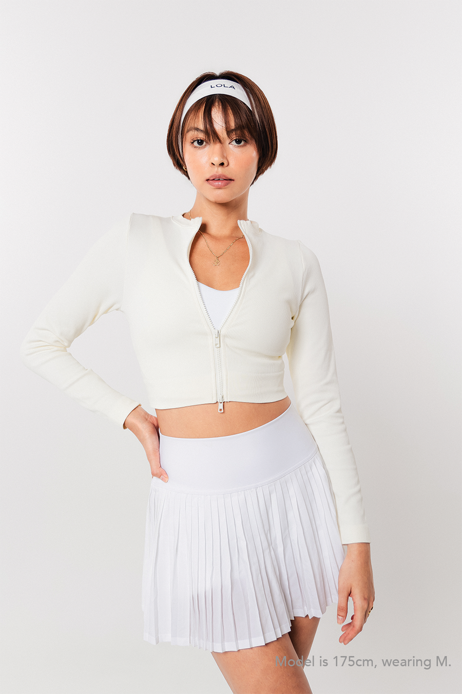 RIBBED MATCH POINT CROP JACKET