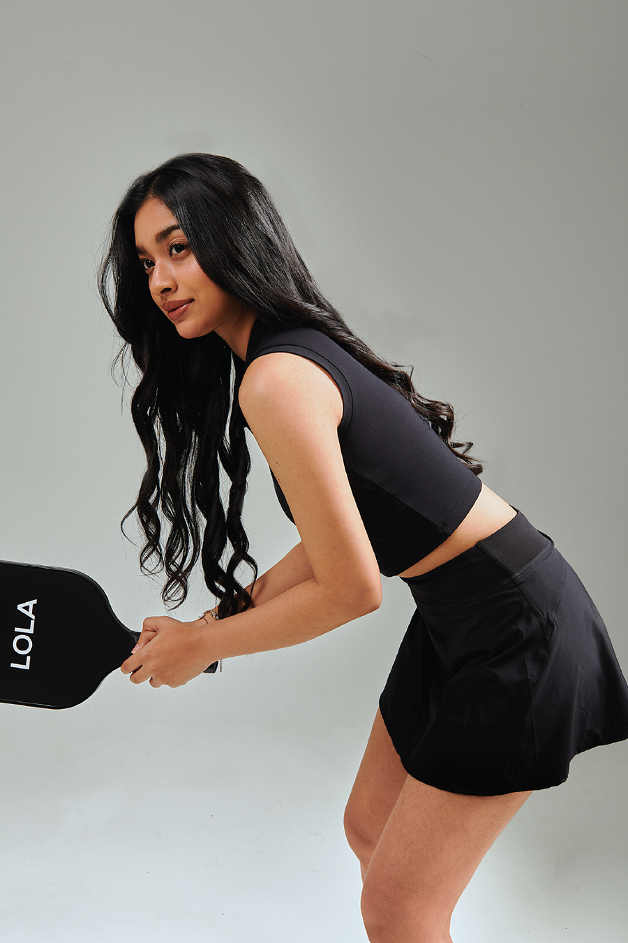 LOLA CLUB Malaysia | Pickleball Outfit | Comfortable and breathable Polo Bra Tank with Collar. Medium Support Bra Tank